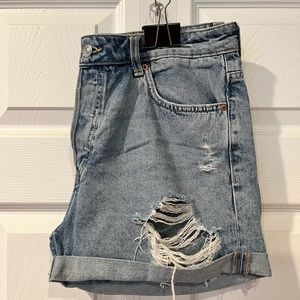 Ripped Denim Shorts